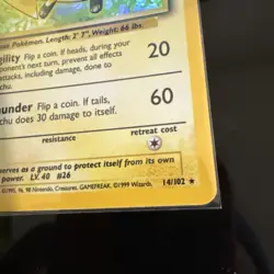 Pokemon TCG Base Set Raichu Holo Card 14/102 Unlimited Holo Rare - Image 2