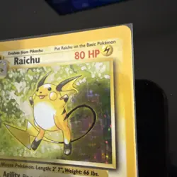 Pokemon TCG Base Set Raichu Holo Card 14/102 Unlimited Holo Rare - Image 3