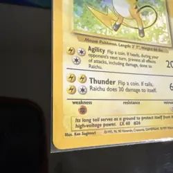 Pokemon TCG Base Set Raichu Holo Card 14/102 Unlimited Holo Rare - Image 5