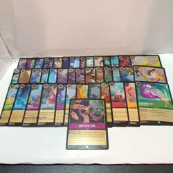 Disney Lorcana Common & Uncommon Cold Foil Card Lot Of 41 Mixed Sets - Image 1