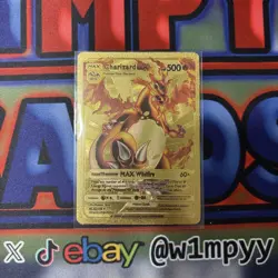 🔥2020 Pokemon MAX Charizard OX HP500 Gold Foil, Card 52/100🔥 fan art card - Image 1