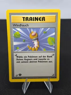 Pokemon Base Set 1st Edition German Windhauch Card (Gust of Wind) 93/102 NM - Image 1