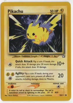 1995-2000 Pikachu 70/111 Neo Genesis Regular ANIME POKEMON CARD ~R58 - Image 1