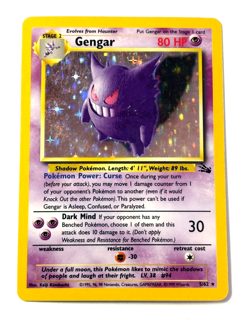 Gengar - 5/62 - Pokemon Fossil Unlimited Holo Rare Card WOTC HP Card - Image 1