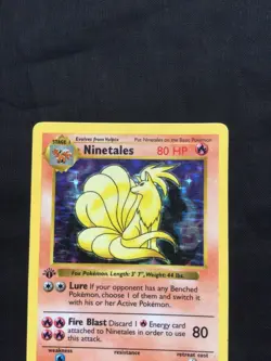 Pokemon Cards: Base Set 1st Edition Rare Holo: Ninetales 12/102 - Image 2