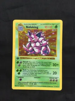 Pokemon Cards: Base Set 1st Edition Rare Holo: Nidoking 11/102 - Image 1