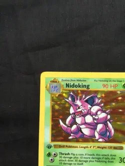 Pokemon Cards: Base Set 1st Edition Rare Holo: Nidoking 11/102 - Image 3