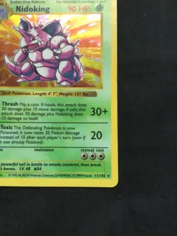 Pokemon Cards: Base Set 1st Edition Rare Holo: Nidoking 11/102 - Image 5
