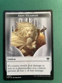 MTG {Ajani Steadfast Emblem} // {Wizard Token} - Commander Masters #T77T71 - Image 1