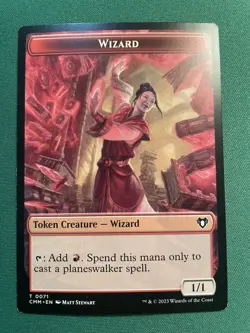 MTG {Ajani Steadfast Emblem} // {Wizard Token} - Commander Masters #T77T71 - Image 2