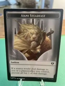 MTG {Ajani Steadfast Emblem} // {Wizard Token} - Commander Masters #T77T71 - Image 3
