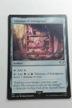 MTG Talisman of Indulgence x1- -Warhammer 40K Cmdr-Lightly Played - Image 1