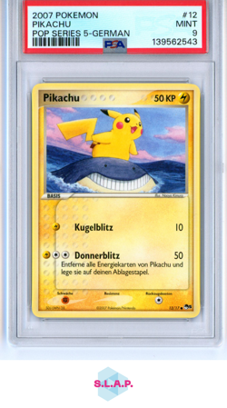 PIKACHU POP SERIES 5-GERMAN POKEMON POP SERIES 5 2007 12 PSA 9 - Image 1