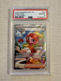 2025 POKEMON WHT EN-WHITE FLARE ULTRA RARE #163 HARLEQUIN PSA 10 - Image 1