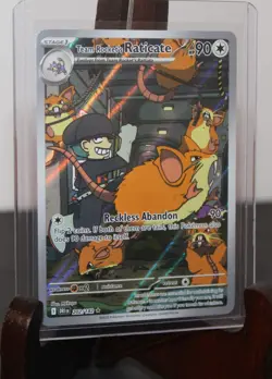 Pokemon 2025 SV Destined Rivals Team Rocket’s Raticate #202/182 IR NM - Image 2