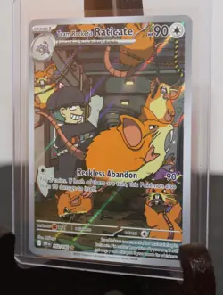 Pokemon 2025 SV Destined Rivals Team Rocket’s Raticate #202/182 IR NM - Image 3