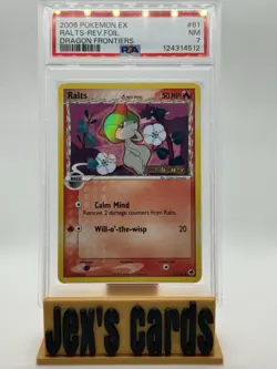 2006 POKEMON EX DRAGON FRONTIERS #61 RALTS-REV.FOIL DRAGON FRONTIERS PSA 7 - Image 1