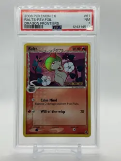 2006 POKEMON EX DRAGON FRONTIERS #61 RALTS-REV.FOIL DRAGON FRONTIERS PSA 7 - Image 2