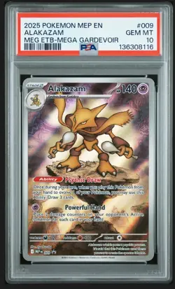 2025 POKEMON MEGA EVOLUTION ELITE TRAINER BOX PROMO #009 ALAKAZAM PSA 10 - Image 1
