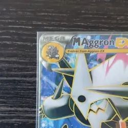 Pokemon TCG M Aggron EX 154/160 Mega Full Art Ultra Rare Holo XY Damaged - Image 3
