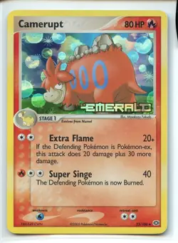 Camerupt Reverse Holo Uncommon NM/NM- 23/106 EX Emerald Pokemon - Image 1