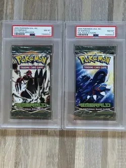 2005 Pokemon EX Emerald Booster Packs Kyogre & Groudon Art Graded PSA 8 - Image 1