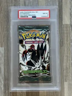 2005 Pokemon EX Emerald Booster Packs Kyogre & Groudon Art Graded PSA 8 - Image 3