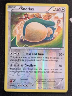 Snorlax 77/124 XY - Fates Collide Pokemon TCG NM Reverse Holo - Image 1