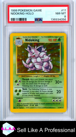 NIDOKING-HOLO POKEMON GAME 1999 11 PSA 8 - Image 1