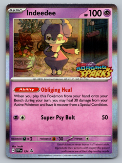 Indeedee Pokemon Surging Sparks SVP 154 Prerelease Black Star Promo NM - Image 1