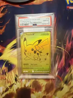 2021 POKEMON SWSH BLACK STAR PROMO #145 FULL ART/PIKACHU V PSA 10 - Image 1