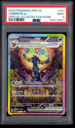 2025 POKEMON PRE EN EMBREON EX SPECIAL ILLUSTRATION RARE 161/131 PSA 9 MINT 2A - Image 1