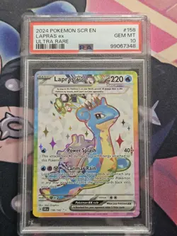 Pokemon 2024 Sv07 Stellar Crown Lapras ex 158/142 Ultra Rare Holo PSA 10 English - Image 1