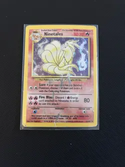 Pokemon Ninetales Base Set Holo Rare 12/102 80 HP Wizards of the Coast 1999 - Image 1