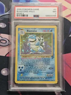 2000 POKEMON BASE SET 2 #2 BLASTOISE-HOLO PSA 7 SWIRL - Image 1