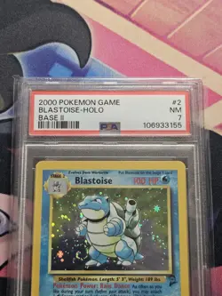 2000 POKEMON BASE SET 2 #2 BLASTOISE-HOLO PSA 7 SWIRL - Image 3