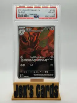 2023 POKEMON OBF EN-OBSIDIAN FLAMES #205 SCIZOR ILLUSTRATION RARE PSA 8 - Image 1