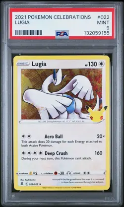 2021 POKEMON CELEBRATIONS #022 LUGIA PSA 9 - Image 1