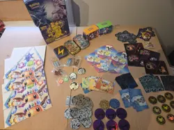 Pokemon TCG Tin And ETB Box Sleeves Coins Stickers Accessories Dice NO CARDS - Image 1