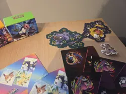 Pokemon TCG Tin And ETB Box Sleeves Coins Stickers Accessories Dice NO CARDS - Image 5