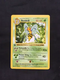 Pokemon Cards: Base Set 1st Edition Rare: Beedrill 17/102 - Image 1