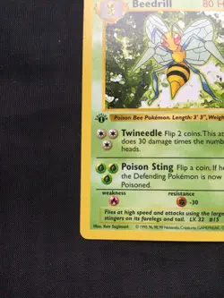 Pokemon Cards: Base Set 1st Edition Rare: Beedrill 17/102 - Image 5