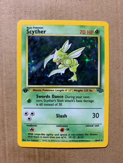 1st Edition Scyther 10/64 Jungle Set - Holo Pokemon Card - NM - Image 1