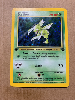 1st Edition Scyther 10/64 Jungle Set - Holo Pokemon Card - NM - Image 2