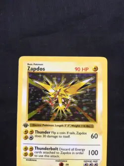 Pokemon Cards: Base Set 1st Edition Rare Holo: Zapdos 16/102 - Image 2