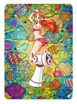 NAMI ONE PIECE Full Art BIKINI ALT Custom Vending SPARKLE FOIL Sticker Card RARE - Image 1
