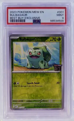 Bulbasaur PSA 9 001/165 Best Buy Stamped Promo Pokemon Card S&V 151 Promo - Image 1
