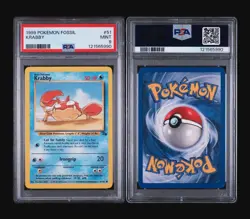 KRABBY 51/62 - FOSSIL 1999 POKEMON CARD - FRESH SLAB - POP 237 - PSA 9 MINT - Image 4