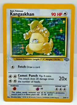 Kangaskhan Pokemon Holo Card 90 HP 5/64 LV. 40 #115 RARE Vintage 1999 errorU - Image 1