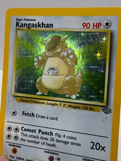 Kangaskhan Pokemon Holo Card 90 HP 5/64 LV. 40 #115 RARE Vintage 1999 errorU - Image 3